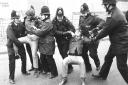 Arrest - police deal with protestors in Wivenhoe in 1984