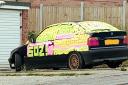 Caught - the car was covered in post-it notes with the word soz on the side of the BMW