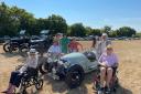 Great day out - Loganberry Lodge residents Mike, Betty, Paul and Roy enjoying themselves at the Fordham Car Show