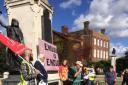 Protestors join Colchester rally to back rail and posters workers on strike