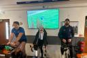 Cycling for charity - rugby members taking part in the challenge