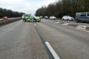 A12 northbound shut with emergency services on scene to deal with 'large pothole'