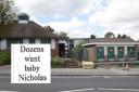 The baby was abandoned here in the winter of 1967 and (inset) made headlines around the country