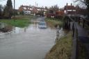 Car stuck in Great Easton ford