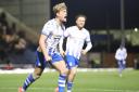 Impact - Cameron McGeehan had an eventful game for Colchester United against Stockport County