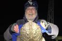 Top catch: Bill Paquette with his 4lb 13oz thornback ray that helped him into second place in Walton Sea Angling Club's latest evening match.