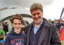 Former Olympian - my son, Sam, with Eamonn Martin - the last British male winner in London