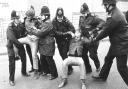 Arrest - police deal with protestors in Wivenhoe in 1984