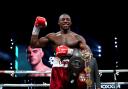 Packing a punch - Dan Azeez celebrates after winning his British light heavyweight title fight against Hosea Burton at the SSE Arena Wembley Arena Picture: KIERAN CLEEVES/PA WIRE