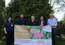 Rachel Joy, Peter Cannon, Elaine Bentley, Angela Morton and Simon Crow recycling trees and fundraising