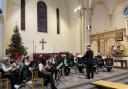 In tune – the Colne Endeavour Band play at Sunday evening's carol service