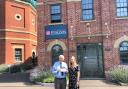 Donation – Hayley Songhurst, a Senior Associate Solicitor with Ellisons, presents the £1,000 “Twinkle Star” statue cheque to Sir Bob Russell.