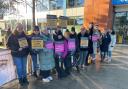Picket - Nurses on strike outside Colchester Hospital