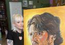 Stunning - Hannah with her portrait of Pedro Pascal