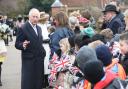 Royal visit - King Charles III met with crowds outside Colchester Castle