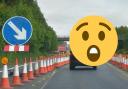 The roadworks on the A12 where one driver tried to move cones