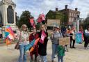 Strike - teachers making themselves heard outside Colchester Castle Park