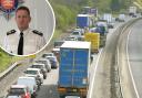 Support - Chief Constable Ben-Julian Harrington, inset, and traffic on the A12