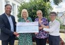 Help - Rod Appleyard and Stephanie Grant from Colchester Catalyst present the cheque to Lindsey Milliken and Sab Mach from Edensor