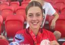 Magic moment - Lyla Belshaw with her bronze medal at the Commonwealth Youth Games in Trinidad and Tobago