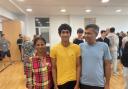 Proud - Nithilan Raghunathan with his parents after collecting his GCSE results