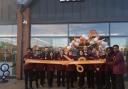 Celebration - The staff of Sainsbury's Local before the ribbon was cut