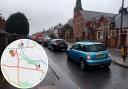 Gridlock - traffic was backed up from Brook Street to Wimpole Road on Tuesday morning