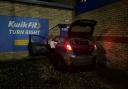 Incident - the car crashed into the Kwik Fit in Maldon