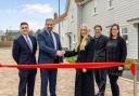 Opened - Fiona Hollingsworth and growth and development manager Becky Jay from CHP, Marco Sidoli, regional development director (East) and Lee Kirkland, design manager from City & Country and councillor Paul Smith cut the ribbon on Mersea Island