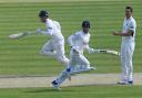 Running men - Daniel Lawrence (left) and Ryan ten Doeschate add to the Essex total at Middlesex. Picture: TGS PHOTO