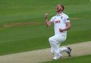 Jamie Porter celebrates a wicket in Essex's emphatic win against Hampshire. Picture: Gavin Ellis/TGS PHOTOS