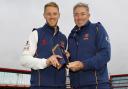 Memorable month - Essex fast bowler Jamie Porter (left) is presented with his Player of the Month award by Essex head coach Chris Silverwood