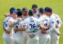 All together now - Essex players huddle during a remarkable first day of action in their Specsavers County Championship division one game against Yorkshire Picture: TGS PHOTO