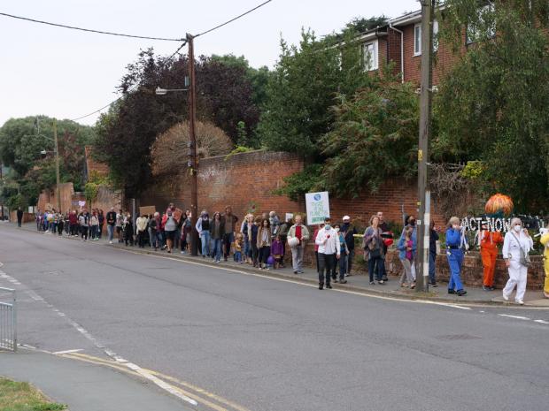 Gazette: Well over 100 people protested on the streets of Wivenhoe
