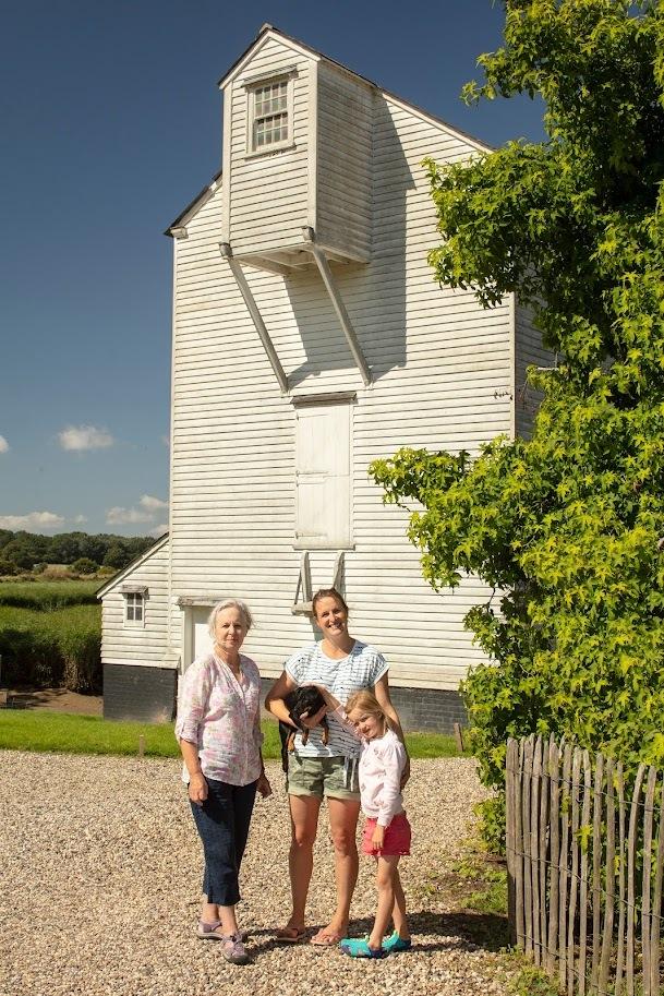Thorrington Mill's owner Polly Baines and her daughter Alissia Baines and the former owner Annabelle Glover. Picture: Historic England