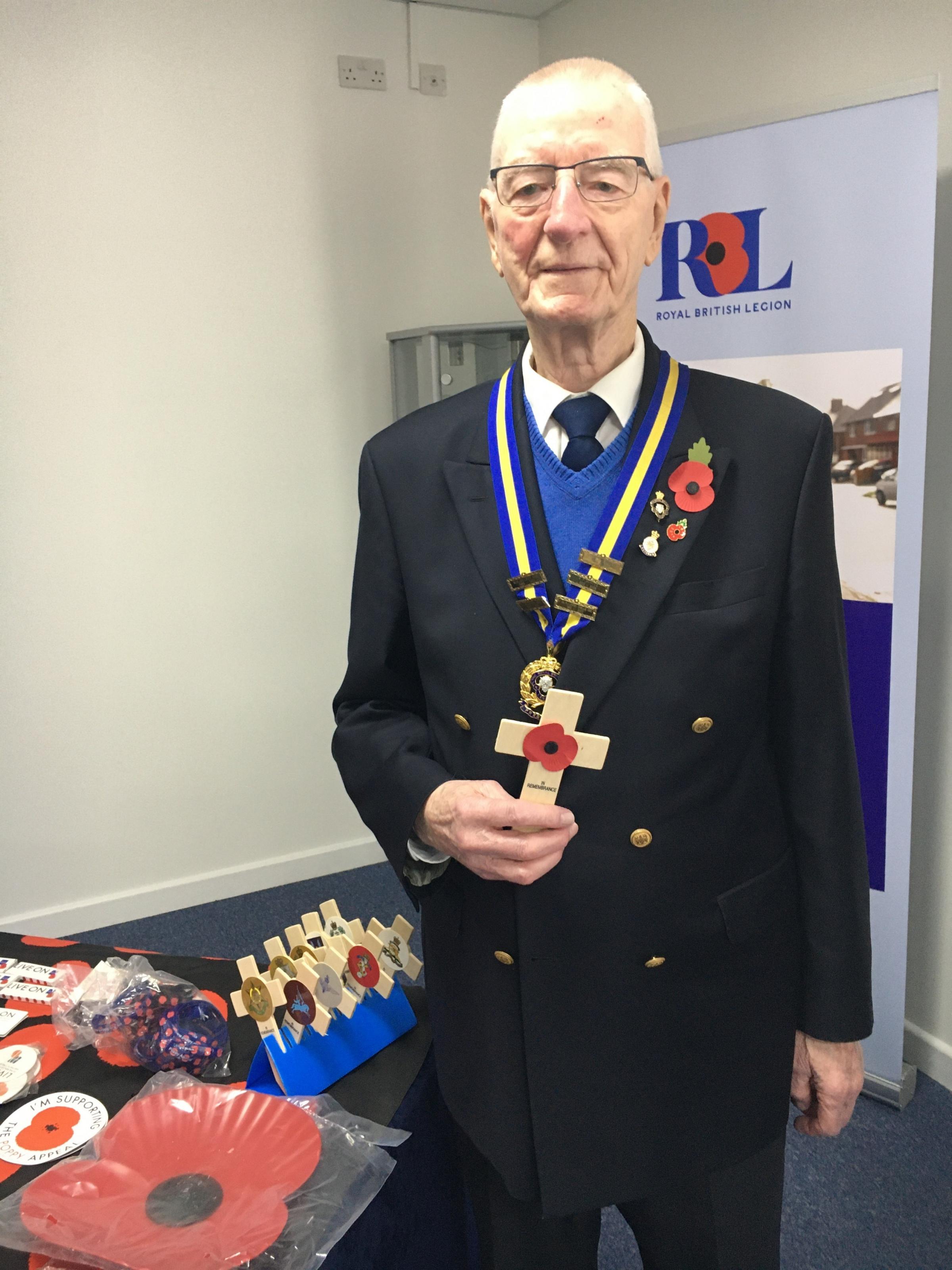 Dedicated - Fred Woolhouse, president of the Colchester branch of the Royal British Legion