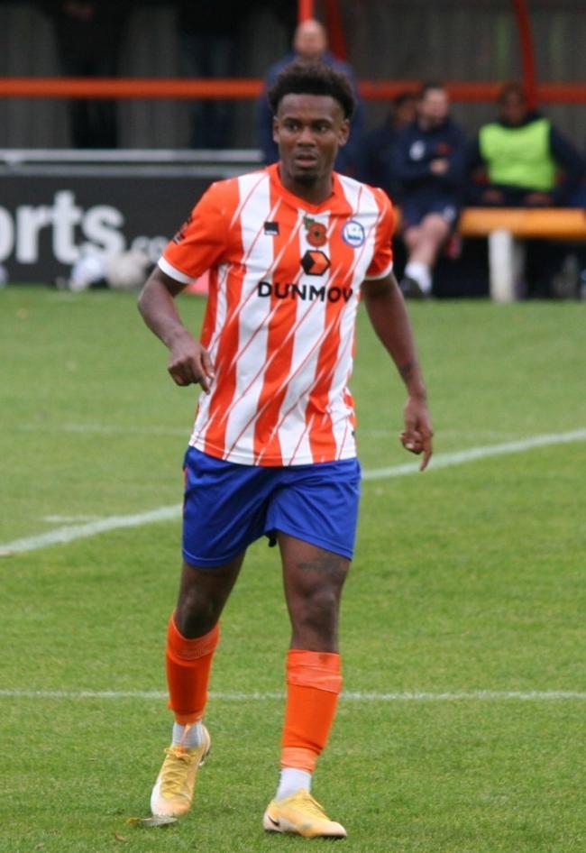 On target - Braintree Town's Khale da Costa netted against Hampton and Richmond but the game was abandoned Picture: JON WEAVER
