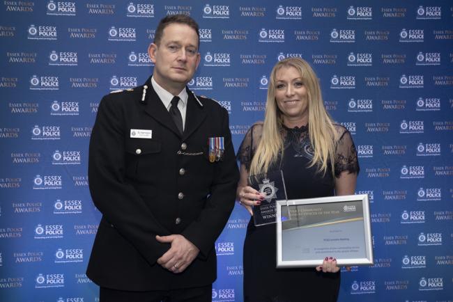 Lorraine with Chief Constable Ben-Julian Harrington at the Essex Police Awards 2021