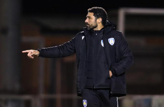 Pointing the way - Colchester United head coach Hayden Mullins is looking forward to his side's Papa John's Trophy tie at Swindon Town Picture: STEVE BRADING