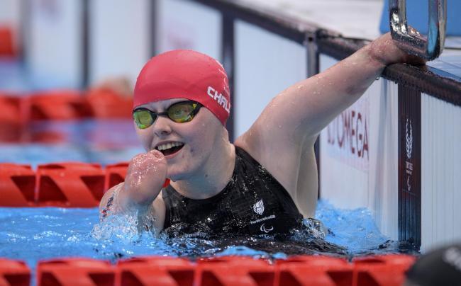 Paralympian - Ellie Challis after winning silver in the 50m backstroke in Tokyo (Picture: PA)