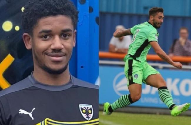Glowing endorsement - new Colchester United forward Corie Andrews spoke to former U's defender Lewis Kinsella prior to making the loan switch to the U's Pictures: AFC WIMBLEDON/STEVE BRADING