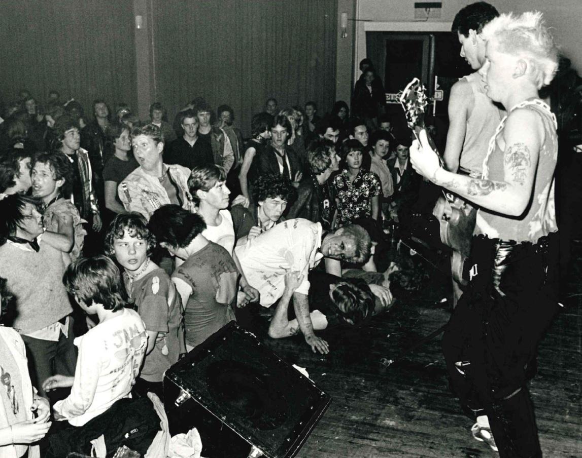 Music - punk rockers enjoy a concert in Colchester in 1977