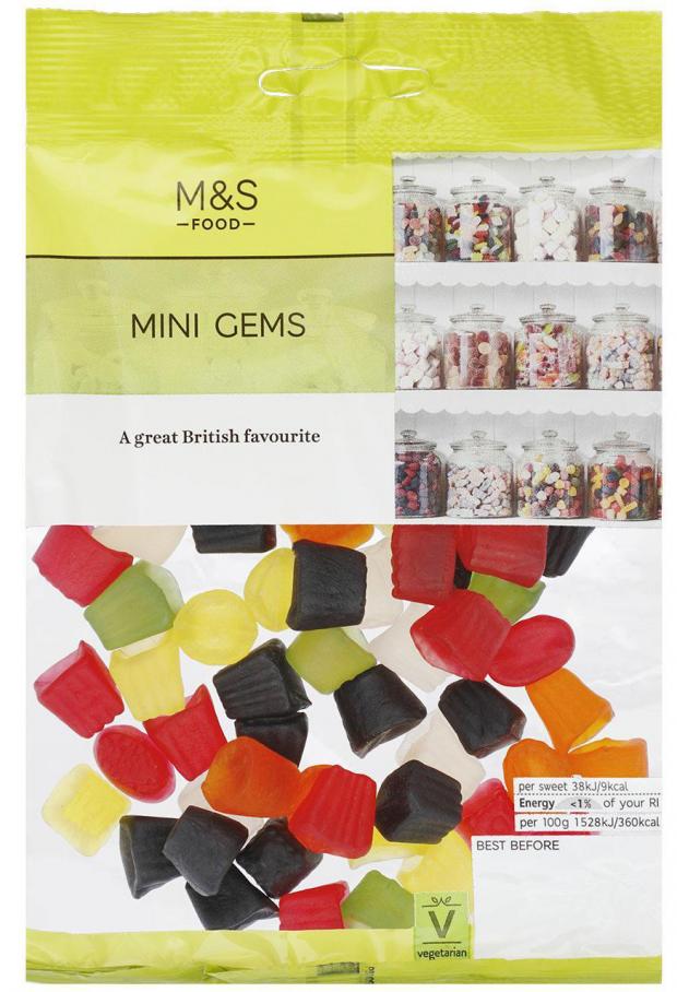Gazette: Undated handout photo issued by Marks and Spencer of a packet of Mini Gems. Marks and Spencer has changed the name of its popular Midget Gems sweet to avoid offending people with dwarfism rebranding its version of the confectionery as Mini Gems following a campaign by a disability academic. 