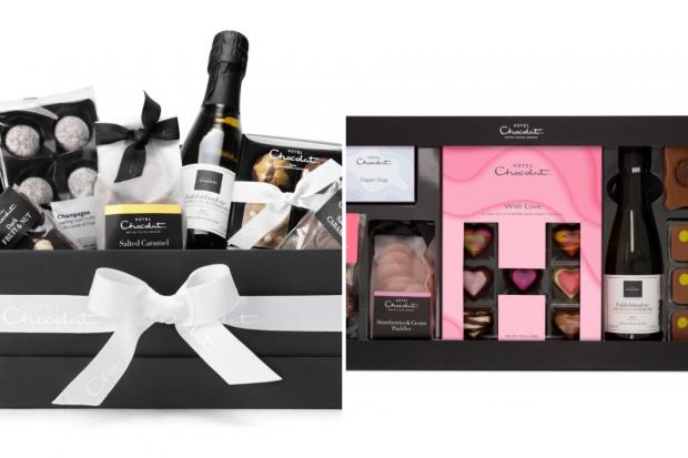 Gazette: Chocolate & Fizz collection (left) and the Way to Your Heart collection (Hotel Chocolat)