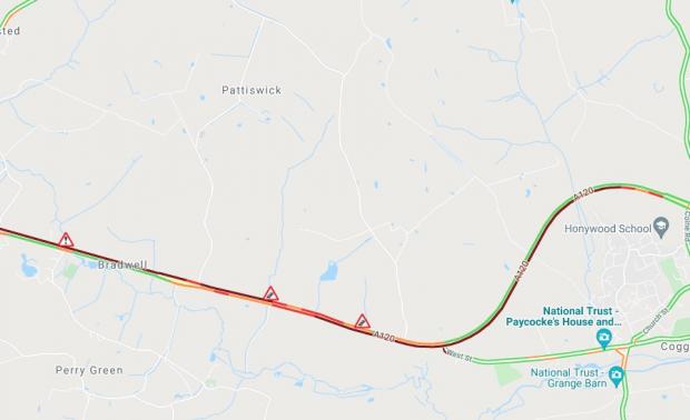 Gazette: AA Traffic shows long delays around the scene of the accident