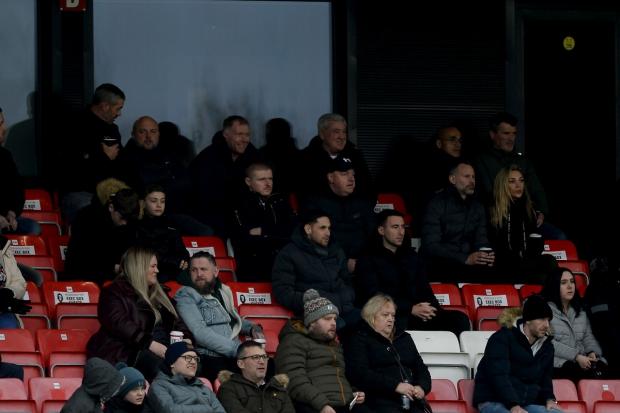 Star attraction - Manchester United legends Paul Scholes, Steve Bruce, Roy Keane and Ryan Giggs were all in attendance to see Colchester United run out 3-0 winners at Salford City at the Peninsula Stadium Picture: RICHARD BLAXALL