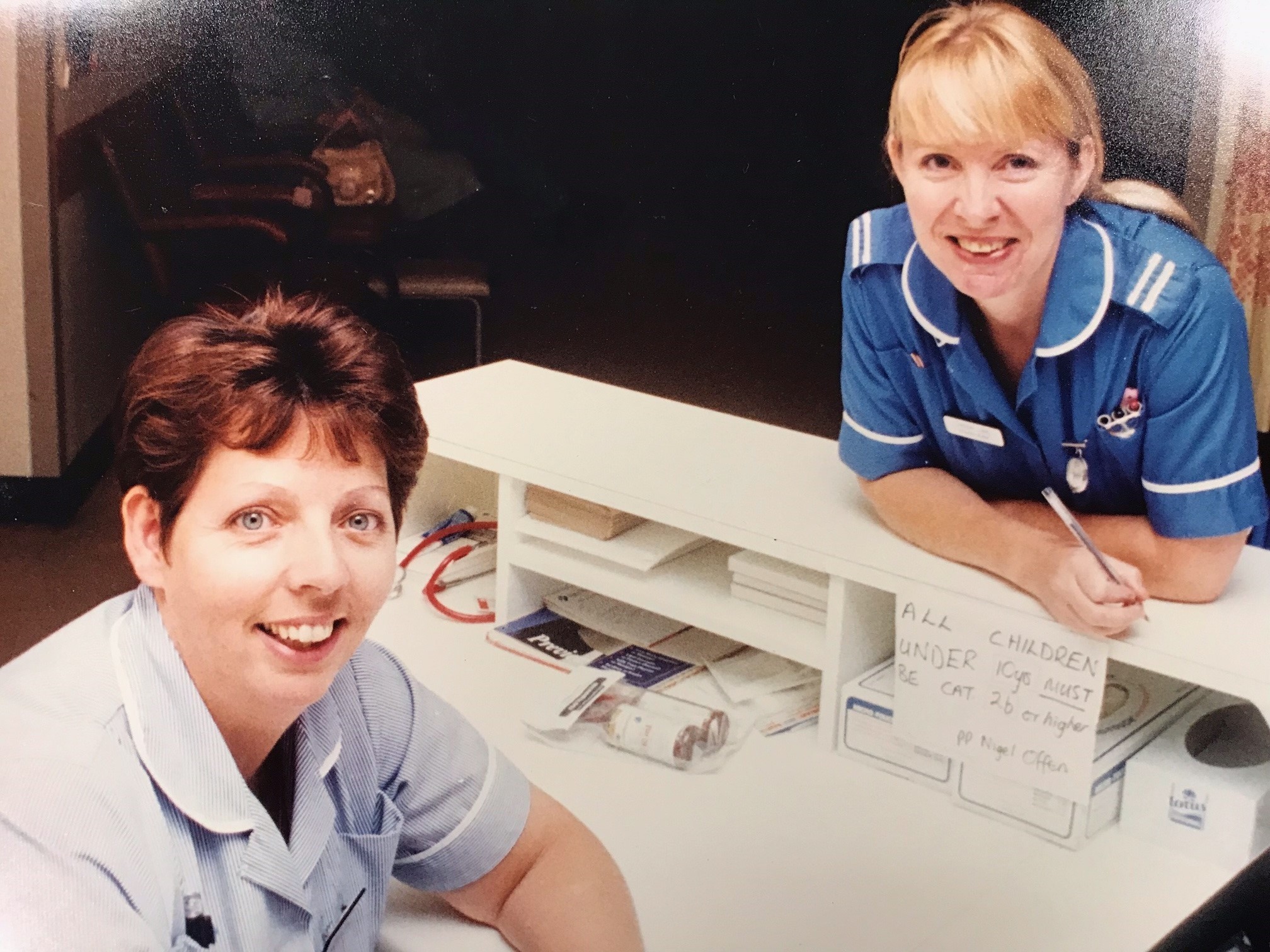 Welcome - nurses Pauline Khaira and Lindsay Lane in the casaulty department in 1994