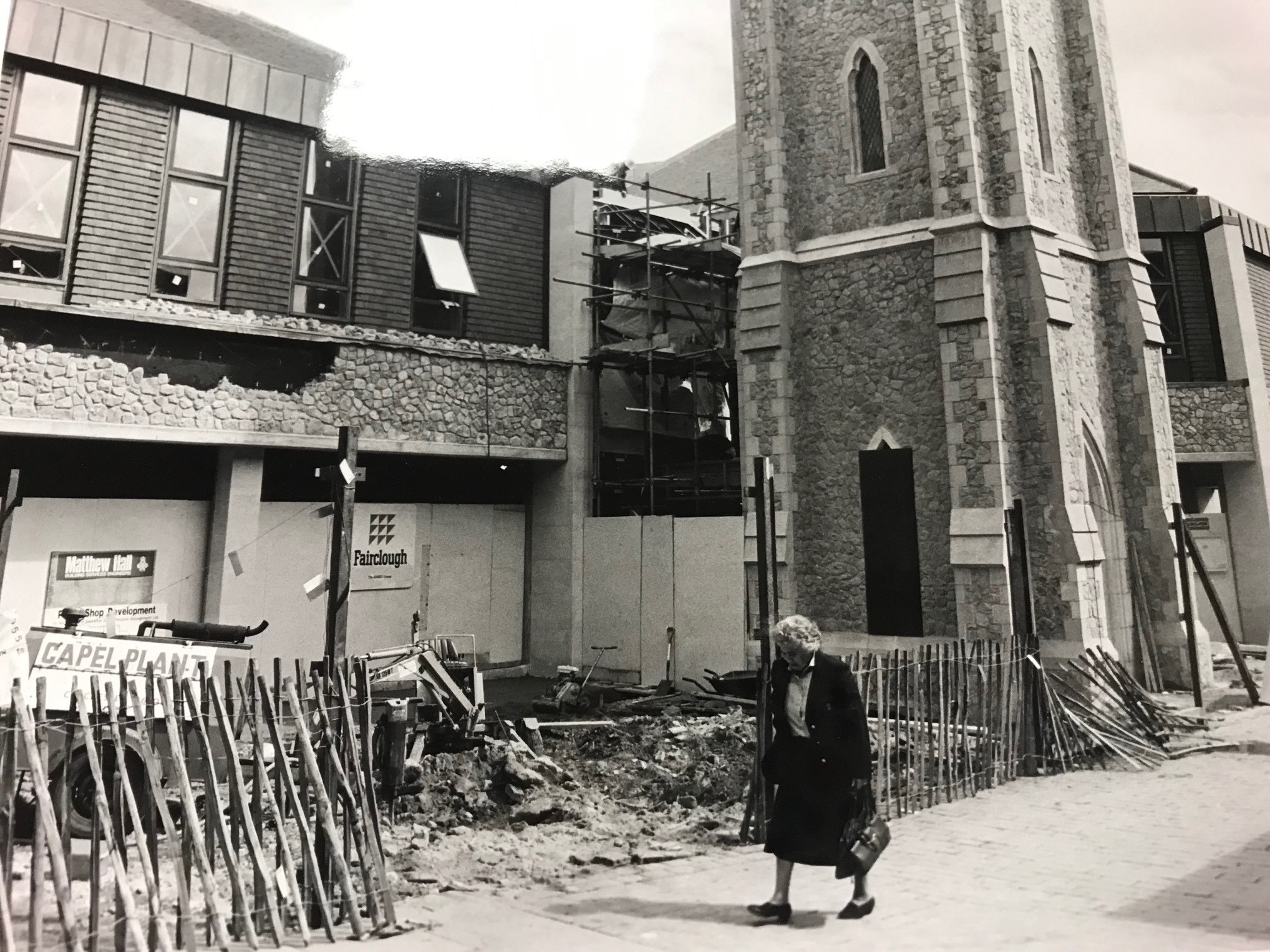 Building work underway at Lion Walk back in the 1980s