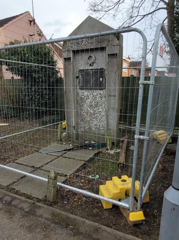 Gazette: Fenced off - the memorial has been protected amid safety concerns