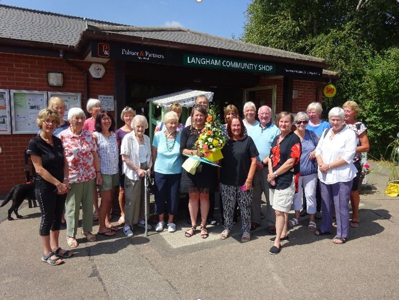 Community - volunteers saying goodbye to Jane Morton who was the shop manager until July 2018